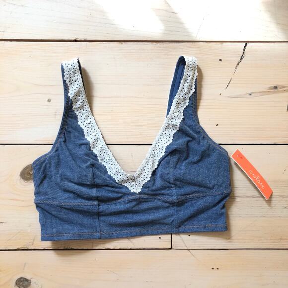Colsie NWT Women's Denim Look Bralette Size M - Picture 1 of 9
